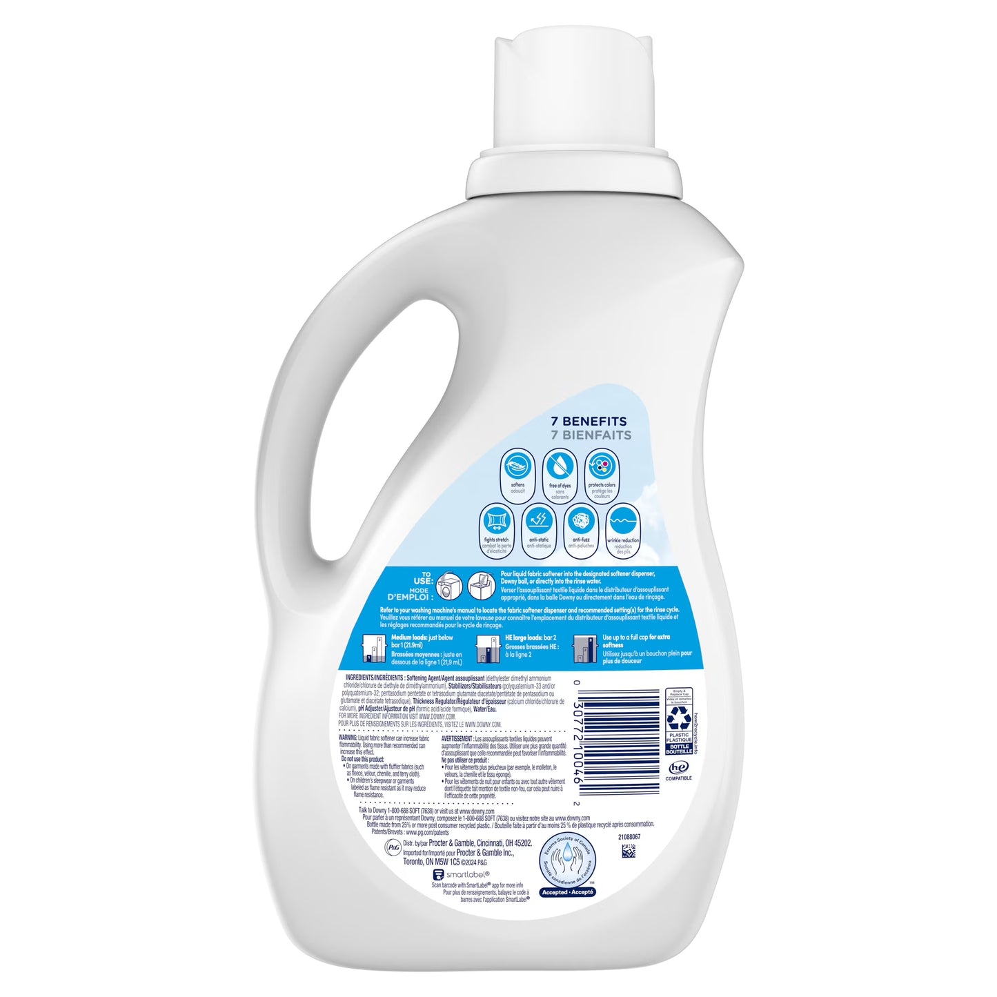 Downy Free & Gentle Fabric Softener, 77 fl oz, 105 Loads, Hypoallergenic