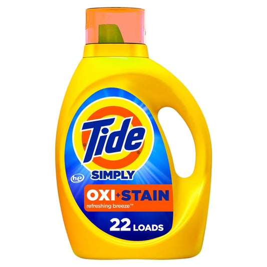Tide Simply Oxi Boost + Ultra Stain Release, Refreshing Breeze, 22 Loads, 31 fl oz