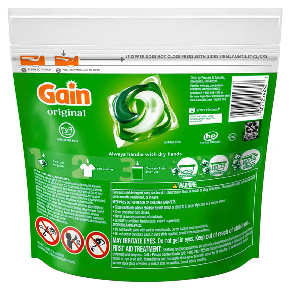 Gain Flings Laundry Detergent, 4-in-1, Original, 12 Count
