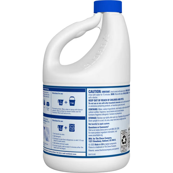Clorox No Splash Bleach, Morning Bloom, 77 fl oz