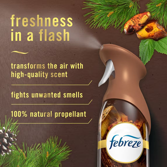 Febreze Odor-Fighting Air Freshener Spray, Room Spray, Cozy Campfire Air Mist, 8.1 oz, 1ct