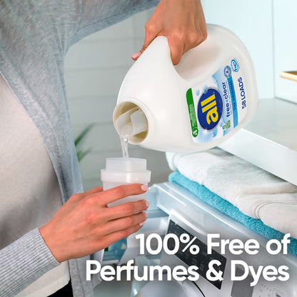 All Free Clear Liquid Laundry Detergent, 73 oz, 58 Loads