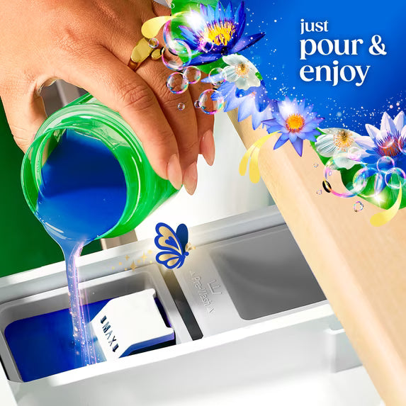 Gain Plus Laundry Detergent Liquid, Now with Odor Defense + OXI, Waterfall Delight Scent, 60 fl oz, 45 Loads