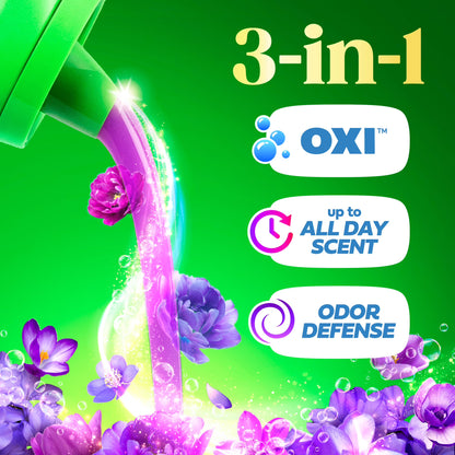 Gain Plus Liquid Laundry Detergent, Now with Odor Defense + OXI, Moonlight Breeze Scent, 99 fl oz, 75 Loads