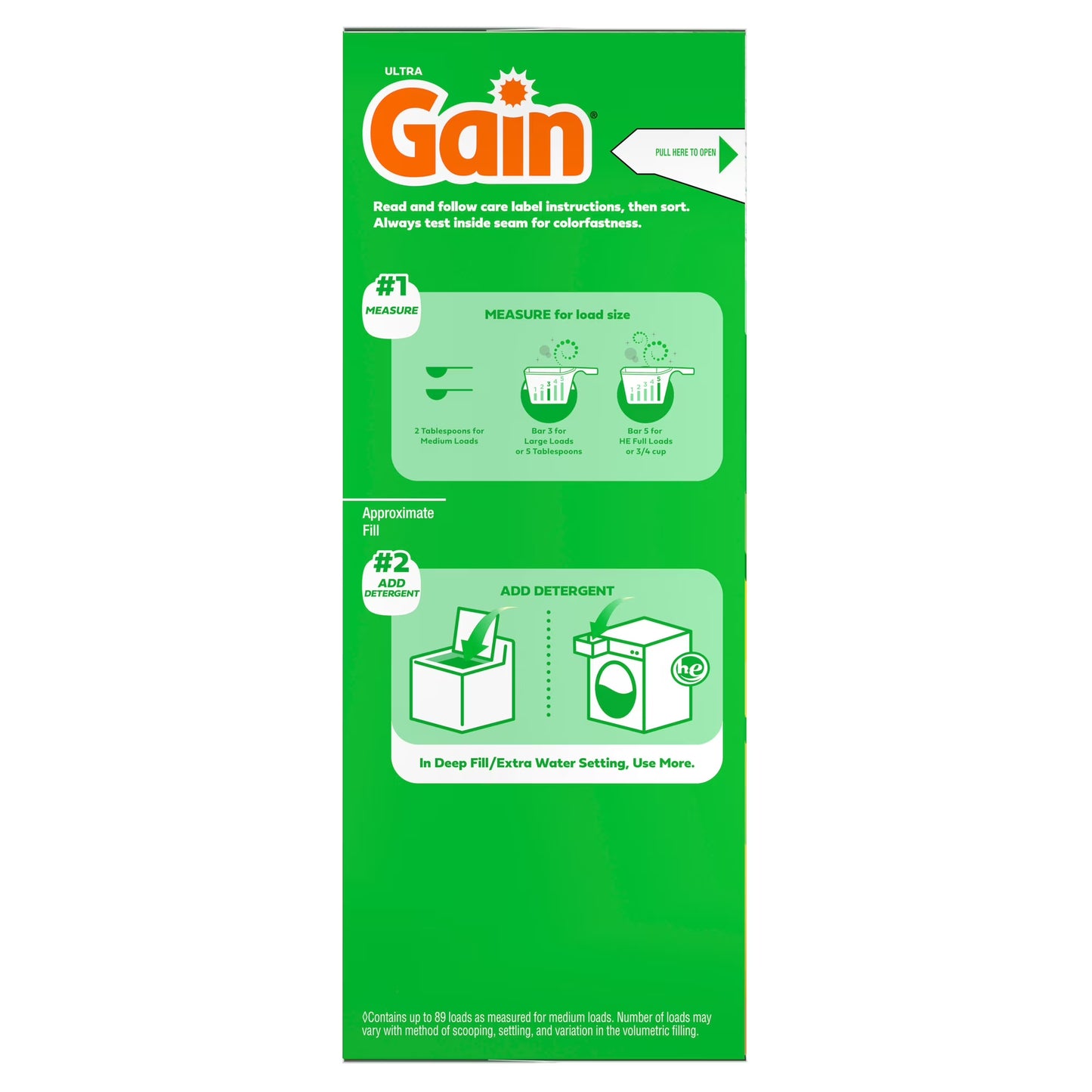 Gain Powder Laundry Detergent, Island Fresh, 82 oz, 89 Loads
