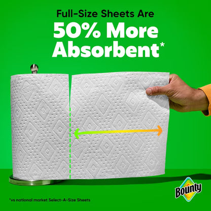 Bounty Paper Towels Full Sheet White, 6 Triple Rolls, 75 Sheets per Roll