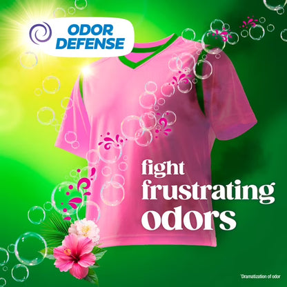 Gain Laundry Detergent Liquid, Now with Odor Defense, Happy Hibiscus Scent, 81 fl oz, 61 Loads