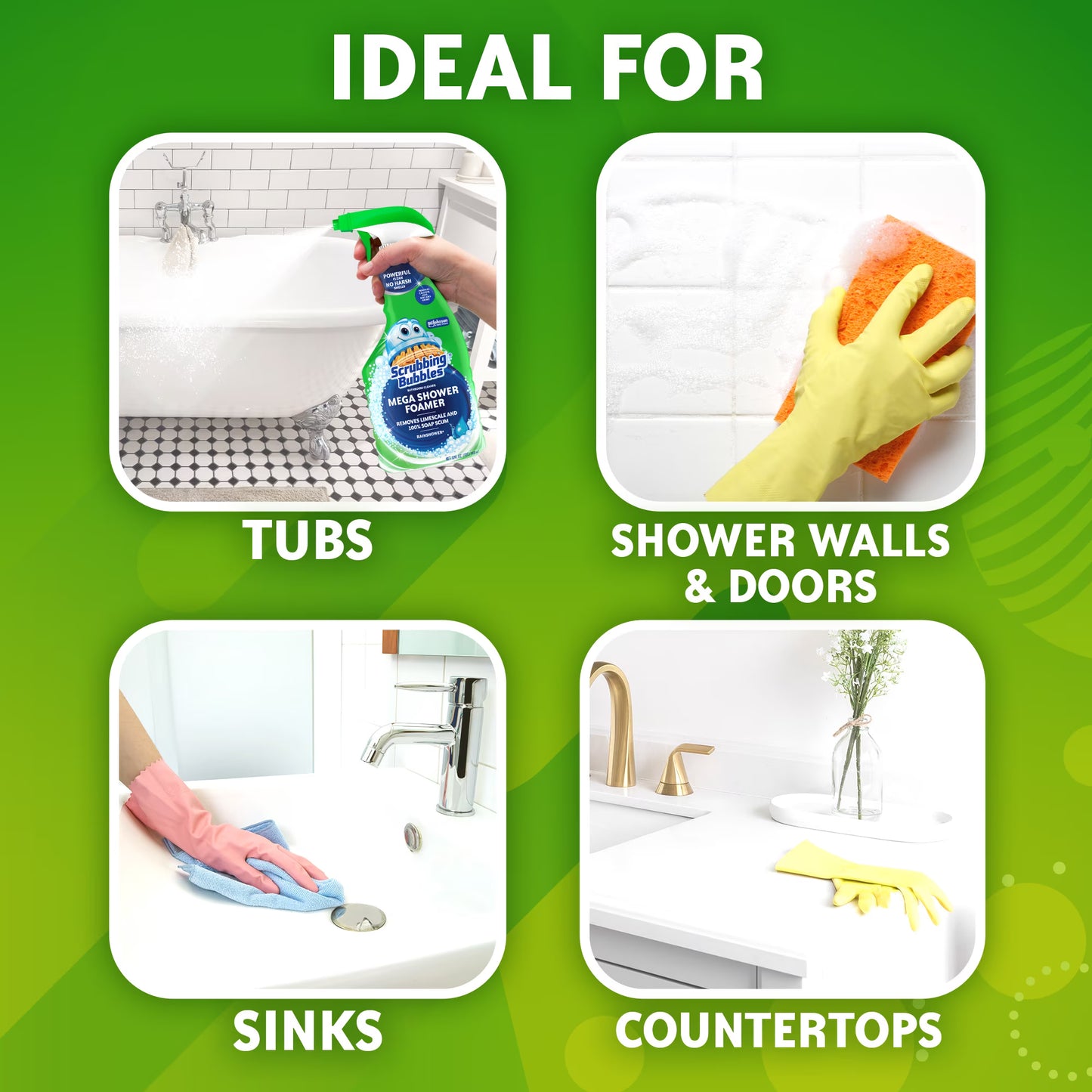 Scrubbing Bubbles Mega Shower Foamer, Rainshower, 32 oz