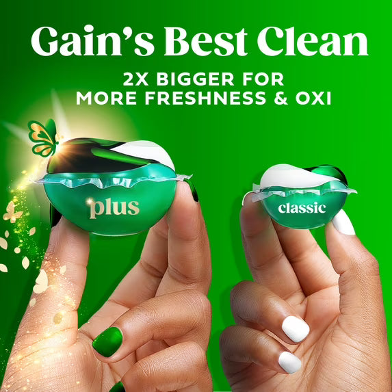 Gain Plus Flings Laundry Detergent Liquid Washing Pacs, Gain's Best All-In-One Clean, Original Scent, 45 Count