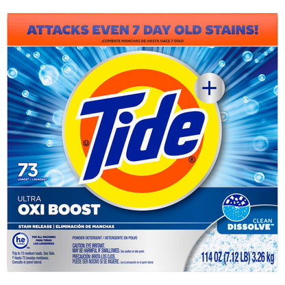 Tide Laundry Detergent Plus Ultra Oxi Powder, 73 Loads, 114 oz