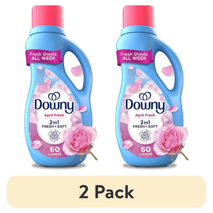 (2 pack) Downy Liquid Fabric Softener and Conditioner, April Fresh Scent, 44 fl oz, 60 Loads