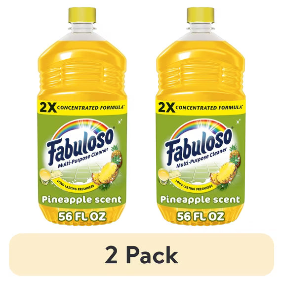 Fabuloso 2X Multi-Purpose Cleaner, Pineapple Scent, 2 Pack, 56 fl oz Each