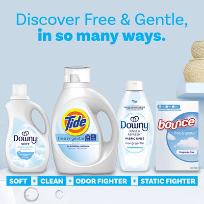Tide Free & Gentle Laundry Detergent Liquid for Sensitive Skin, Hypoallergenic, Unscented, 34 fl oz, 25 Loads