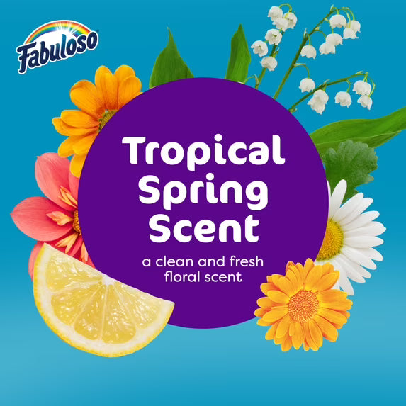 Fabuloso 2X Multi-Purpose Cleaner, Tropical Spring Scent, 3 Pack, 56 fl oz Each