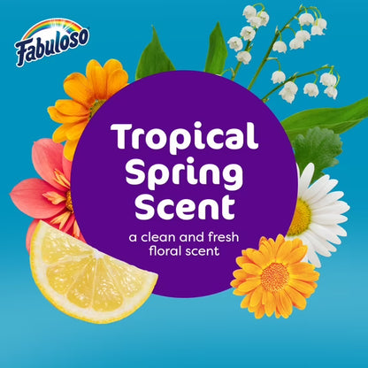 Fabuloso 2X Multi-Purpose Cleaner, Tropical Spring Scent, 3 Pack, 56 fl oz Each