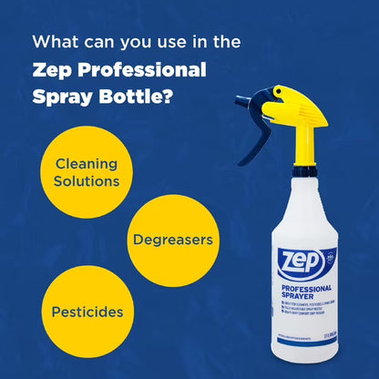 Zep Adjustable Nozzle Spray Bottle, Clear, 32 fl oz