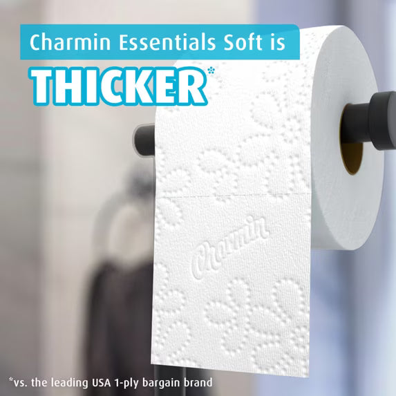Charmin Essentials Soft Toilet Paper, 12 Mega Rolls, 330 Sheets Each