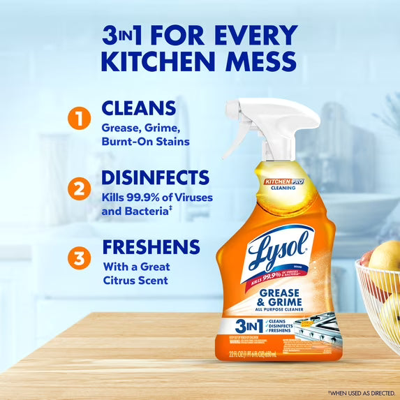 Lysol Kitchen Pro Antibacterial Cleaner, 22 fl oz