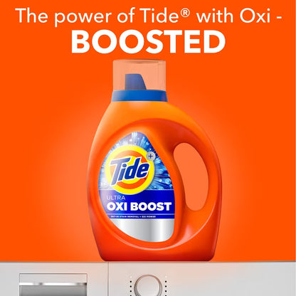 Tide Laundry Detergent Liquid with Ultra Oxi Boost, Advanced Stain Remover, 117 fl oz, 83 Loads