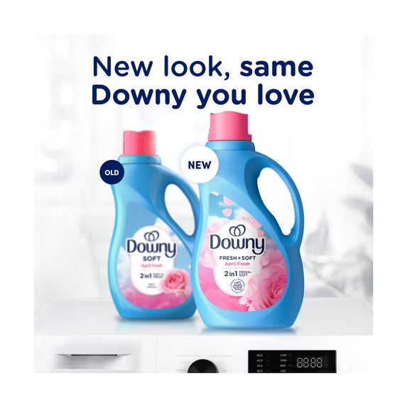 (2 pack) Downy Liquid Fabric Softener and Conditioner, April Fresh Scent, 44 fl oz, 60 Loads