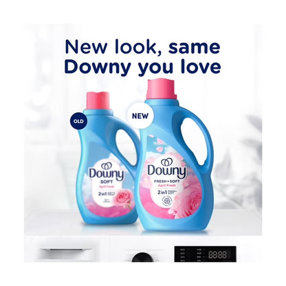 (2 pack) Downy Liquid Fabric Softener and Conditioner, April Fresh Scent, 44 fl oz, 60 Loads
