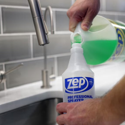 Zep Adjustable Nozzle Spray Bottle, Clear, 32 fl oz
