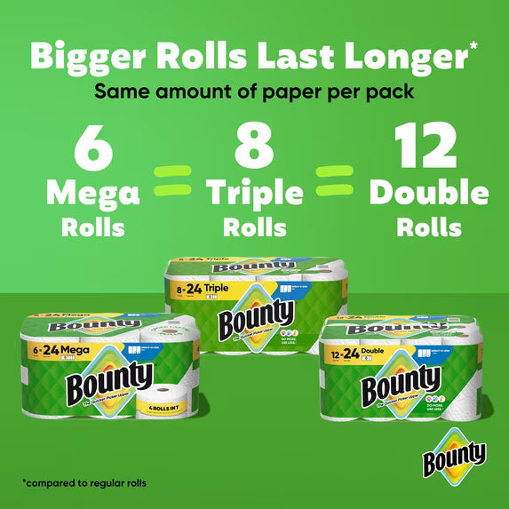 Bounty Paper Towels Select-A-Size White, 12 Double Rolls, 82 Sheets per Roll