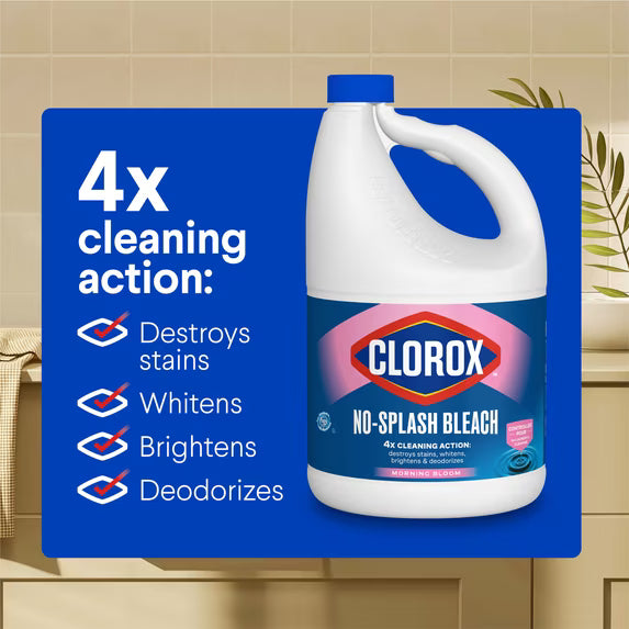 Clorox No Splash Bleach, Morning Bloom, 77 fl oz