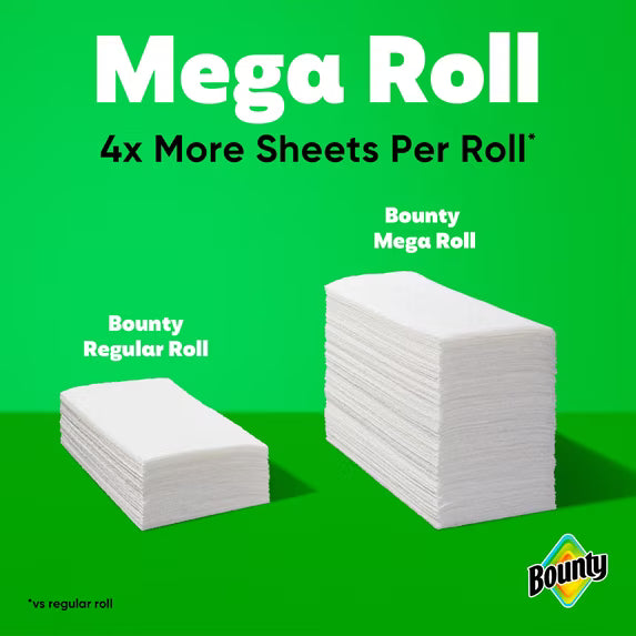 Bounty Paper Towels Select-A-Size White, 1 Mega Roll, 164 Sheets per Roll