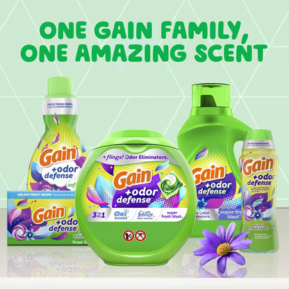 Gain Odor Defense Fabric Softener, Super Fresh Blast, 100 fl oz, 136 Loads