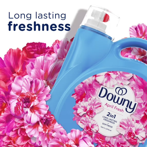 (2 pack) Downy Liquid Fabric Softener and Conditioner, April Fresh Scent, 44 fl oz, 60 Loads