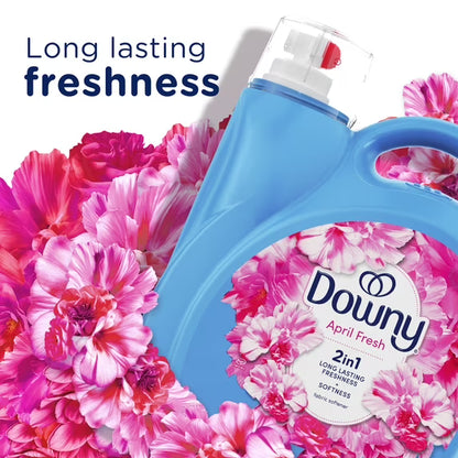 (2 pack) Downy Liquid Fabric Softener and Conditioner, April Fresh Scent, 44 fl oz, 60 Loads