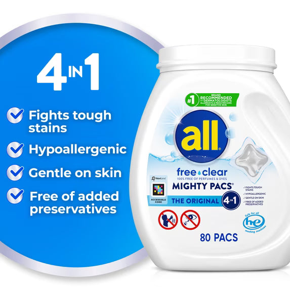 **all Free Clear Mighty Pacs, Unscented, 80 Count**