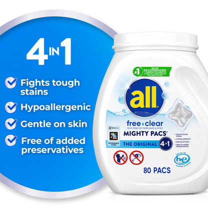 **all Free Clear Mighty Pacs, Unscented, 80 Count**
