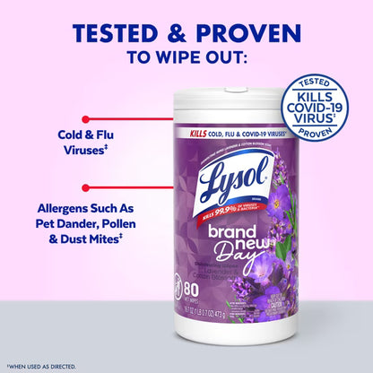 Lysol Disinfecting Wipes, Lavender & Cotton Blossom, 80 Count