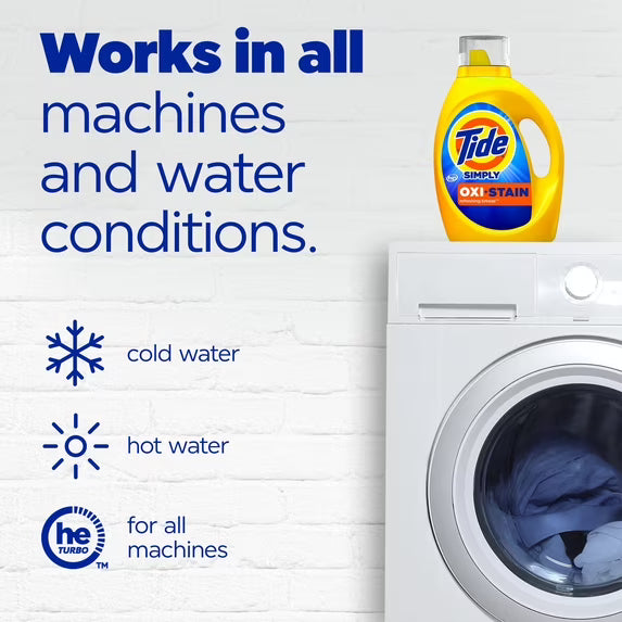 Tide Simply Oxi Boost + Ultra Stain Release, Refreshing Breeze, 22 Loads, 31 fl oz