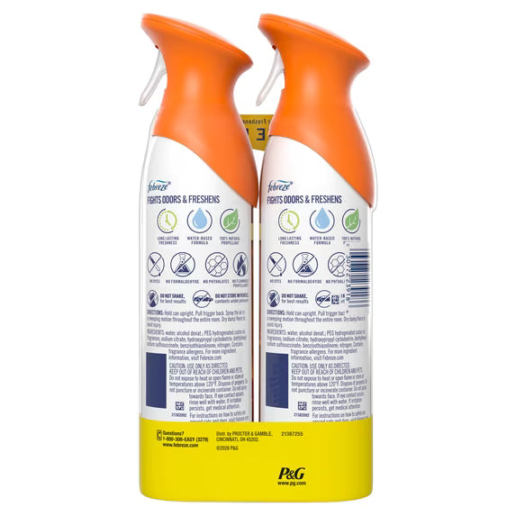 Febreze Odor-Fighting Air Freshener Spray, Room Spray, Pumpkin Roll Air Mist, 8.1 oz, 2ct