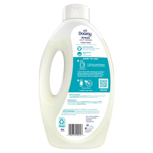 Downy Rinse Out Odor Laundry Rinse, Tackles Tough Odors and Refreshes, Cool Cotton Scent, 62 fl oz