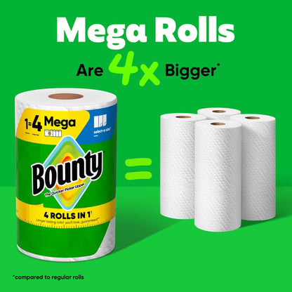 Bounty Paper Towels Select-A-Size White, 1 Mega Roll, 164 Sheets per Roll