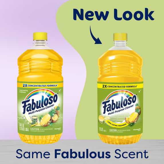 Fabuloso 2X Multi-Purpose Cleaner, Pineapple Scent, 2 Pack, 56 fl oz Each