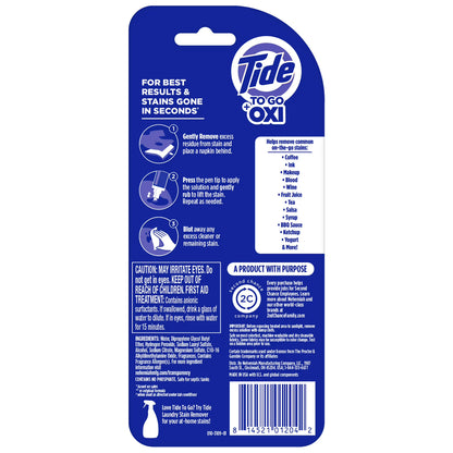 Tide To Go Instant Laundry Stain Remover Pen and Spot Cleaner, Travel Size Stain Sticks, Fresh, 1.01 fl oz, 3 Count