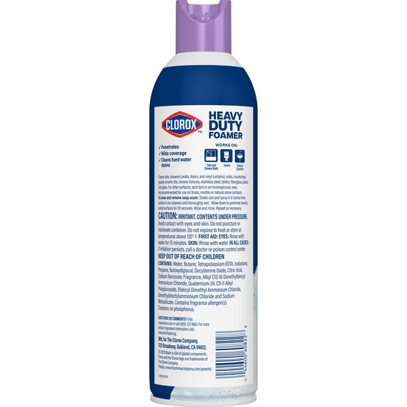 Clorox Bathroom Foamer Soap Scum Remover, Lavender, 20 oz