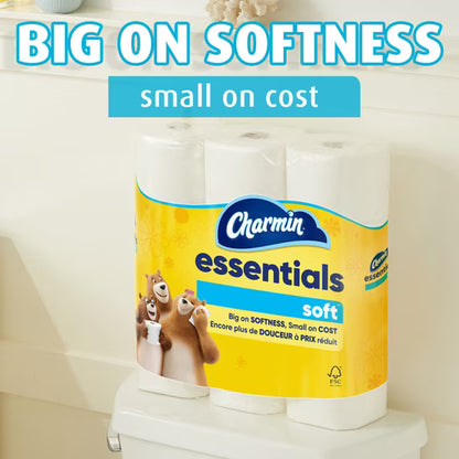 Charmin Essentials Soft Toilet Paper, 12 Mega Rolls, 330 Sheets Each