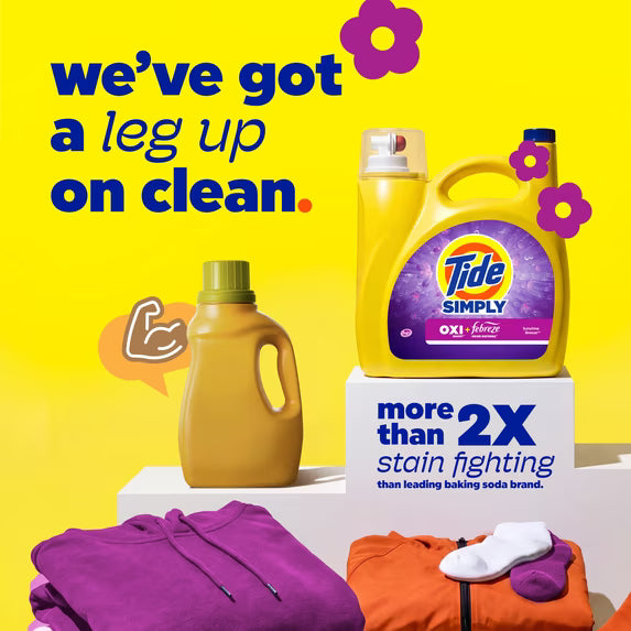 Tide Simply Laundry Detergent Liquid, Clean & Fresh, Berry Blossom Scent, 138 Loads, 173 fl oz