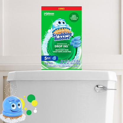 Scrubbing Bubbles Continuous Clean Drop-Ins, Toilet Bowl Cleaner, 5 Count