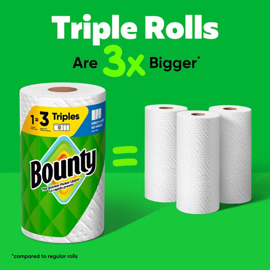 Bounty Paper Towels Select-A-Size White, 10 Triple Rolls, 123 Sheets Per Roll