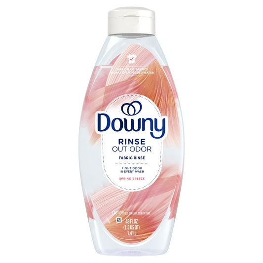 Downy Rinse Out Odor Laundry Rinse, Tackles Tough Odors, Spring Breeze Scent, 48 fl oz