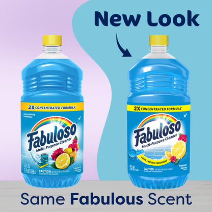 Fabuloso 2X Multi-Purpose Cleaner, Tropical Spring Scent, 3 Pack, 56 fl oz Each