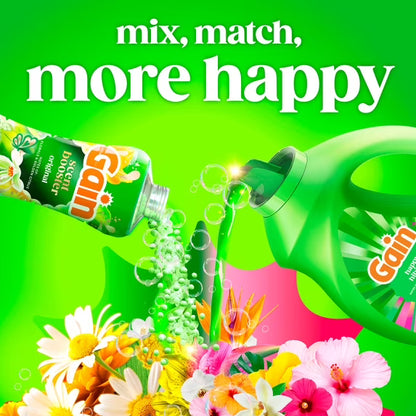 Gain Laundry Detergent Liquid, Now with Odor Defense, Happy Hibiscus Scent, 81 fl oz, 61 Loads