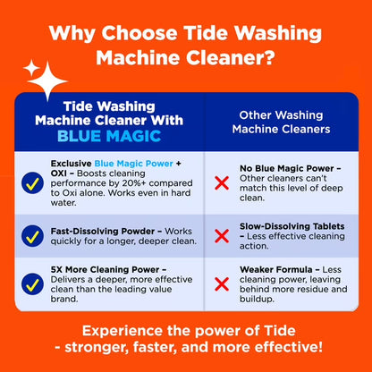 Hero image 7 of Tide Washing Machine Cleaner with Oxi Powder, Odor Eliminator and Washer Residue Remover, 4 Count, 7 of 9     2K+ bought since yesterday Overall pick Visit the Tide Store Tide Washing Machine Clean
